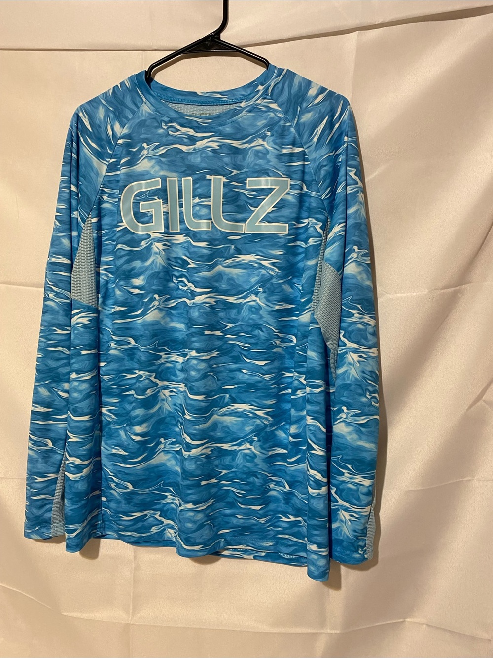Blue Graphic Performance Fishing Top with Gillz Logo